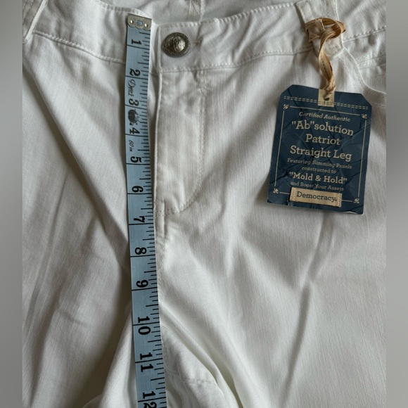 Democracy womens Plus-size "Ab"solution Straight Leg Jeans, Optic White, 22 Plus - Picture 5 of 9